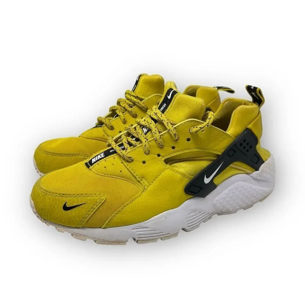 Nike Huarache Run SE Bright Citron Yellow White Black Youth Size 5Y 909143-700